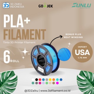 1.75 mm Tinta 3D Printer Filament - 6 ROLL - Bahan PLA